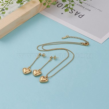 Pendant necklaces & Dangle Earrings Jewelry Sets(SJEW-JS01170)-8