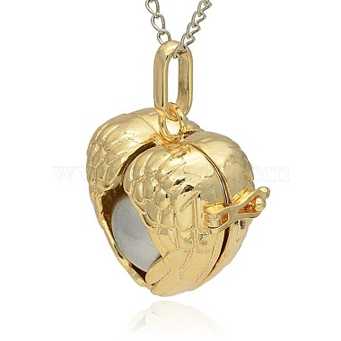 Golden Tone Brass Hollow Heart Cage Pendants(KK-J241-02G)-2