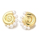 Rack Plating Shell Shape Brass Stud Earrings(EJEW-H016-02G)-1