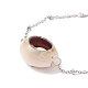 Natural Cowrie Shell Link Bracelet with Satellite Chain for Women(STAS-P302-12P)-2
