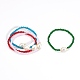 Bracelets extensibles en perles de verre rondes à facettes(BJEW-JB05986)-1