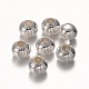 Perles d'espacement rondes en fer plaqué argent(X-E188Y-S)-1