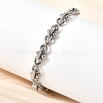 304 Stainless Steel Infinity Link Chain Bracelets for Women, Stainless Steel Color, 6-7/8 inch(17.5cm)(BJEW-K226-14B-P)