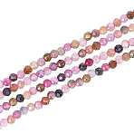 Natural Tourmaline Beads Strands, Faceted, Round, 2mm, Hole: 0.5mm, about 156pcs/strand, 14.9 inch(38cm), 2strands/box(G-AR0003-08)