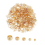 400Pcs 5 Style Brass Beads, Cadmium Free & Lead Free, Long-Lasting Plated, Rondelle, Golden, 1.5~4x1~2.5mm, Hole: 0.8~3mm(KK-FH0005-36G)