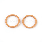 Spray Painted Iron Open Jump Rings, Round, Orange, 18 Gauge, 10x1mm, Inner Diameter: 8mm(IFIN-F149-B03)