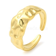 304 Stainless Steel Open Cuff Rings for Women, Textured, Real 18K Gold Plated, 8mm, Adjustable(RJEW-Z043-01B)