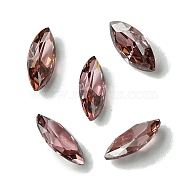 Cubic Zirconia Cabochons, Point Back, Horse Eye, Rosy Brown, 8x4x2mm(ZIRC-P116-02A-06)