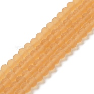 Transparent Glass Beads Strands, Faceted, Frosted, Rondelle, PeachPuff, 3.5mm, Hole: 1mm(EGLA-A034-T3mm-MD23)