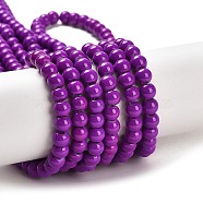 Painted Glass Bead Strands, Baking Paint, Round, Dark Violet, 6mm, Hole: 1.3~1.6mm, about 133pcs/strand, 31.4 inch(DGLA-S071-6mm-52)