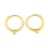 Brass Hoop Earrings, Ring, Real 18K Gold Plated, 17x15.5x1.5mm, Hole: 1.5mm(EJEW-L211-012D-G)