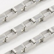304 Stainless Steel Venetian Chains, Box Chain, Unwelded, Stainless Steel Color, 4x4mm(CHS-K001-01-4mm)