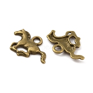 Alloy Pendants, Horse Charms, Antique Bronze, 14x21x2mm, Hole: 2.5mm(FIND-WH0146-25AB)