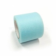 Deco Mesh Ribbons, Tulle Fabric, Tulle Roll Spool Fabric For Skirt Making, Aqua, 2 inch(5cm), about 25yards/roll(22.86m/roll)(OCOR-P010-C-C41)