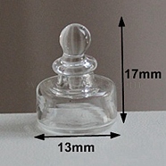 Miniature Glass Bottle, for Dollhouse Accessories Pretending Prop Decorations, Clear, Round Pattern, 13.5x17~19.5mm(X-MIMO-PW0001-156E)