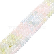 Natural Morganite Beads Strands, Faceted, Round, 3mm, Hole: 0.7mm, about 116~125pcs/strand, 15.16~15.55 inch(38.5~39.5cm)(G-P457-A02-12)