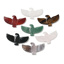 Eagle Shape Gemstone Pendants, 27~28x51x5~6mm, Hole: 1.8mm(G-P563-05)