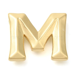 Rack Plating Brass Pendants, Long-Lasting Plated, Cadmium Free & Lead Free, Letter A~Z Charms, Letter M, 17.5x22x6mm, Hole: 3.5x2mm(KK-I722-07G-M)