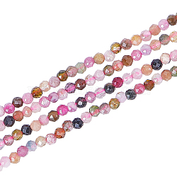 Natural Tourmaline Beads Strands, Faceted, Round, 2mm, Hole: 0.5mm, about 156pcs/strand, 14.9 inch(38cm), 2strands/box(G-AR0003-08)