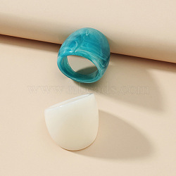 2Pcs Acrylic Finger Rings, Mixed Color, Inner Diameter: 18mm(WGCB53E-01)