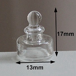 Miniature Glass Bottle, for Dollhouse Accessories Pretending Prop Decorations, Clear, Round Pattern, 13.5x17~19.5mm(X-MIMO-PW0001-156E)