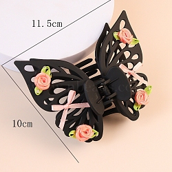 Frosted Claw Hair Clips for Women, Butterfly, Black, 115x110mm(PW-WG93C07-01)