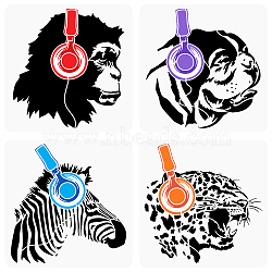 4Pcs 4 Styles PET Hollow Out Drawing Painting Stencils, for DIY Scrapbook, Photo Album, 300x300mm, 1pc/style(DIY-WH0394-0192)