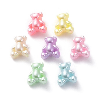 Opaque Acrylic Beads, Bear, Mixed Color, 13.5x11.5x8mm, Hole: 2.5mm