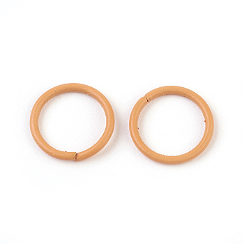 Iron Jump Rings, Open Jump Rings, Orange, 18 Gauge, 10x1mm, Inner Diameter: 8mm