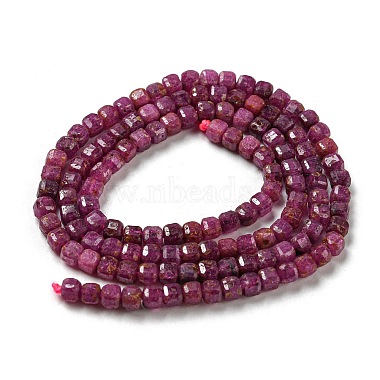 brins de perles de rubis naturels(G-P457-B01-36B)-2