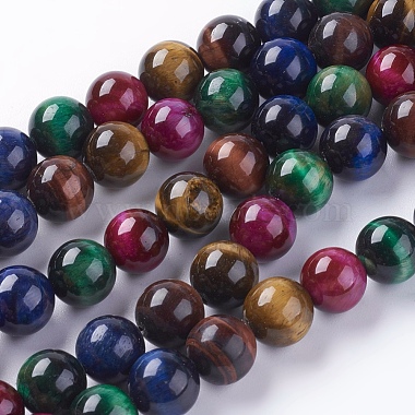 10mm Colorful Round Tiger Eye Beads