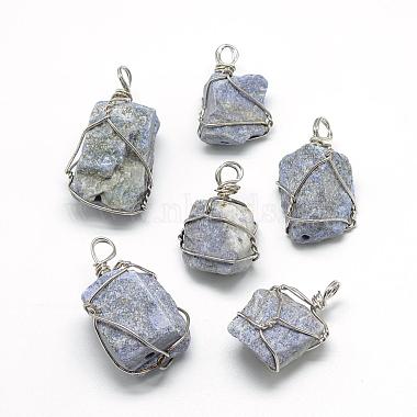 Platinum Mixed Shapes Lapis Lazuli Pendants
