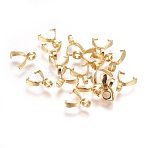 304 Stainless Steel Pinch Bails, Ice Pick Pinch Bails for Pendant Making, Golden, 9x3mm, Hole: 2~2.5mm(X-STAS-P227-34G)