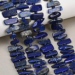 Natural Lapis Lazuli Beads Strands, Nuggets, with Seed Beads, 5~18x3.5~8.5x2.5~6.5mm, Hole: 0.7~1mm, about 46~51pcs/strand, 15.35''~16.14''(39~41cm)(G-K393-B05)