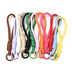 Nylon Straps, Alloy Clasp for Key Chain Bag Phone Lanyard, with Spring Gate Rings, Mixed Color, 140mm(AJEW-A074-06)