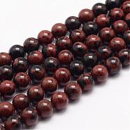 Natural Mahogany Obsidian Bead Strands, Round, 6mm, Hole: 1mm, about 63pcs/strand, 15.5 inch(G-K153-B17-6mm)