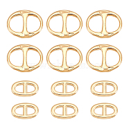 DICOSMETIC 12Pcs 2 Style 304 Stainless Steel Links Connectors, Oval, Golden, 17~22x10.5~18x2.5~3mm, hole: 5~8x5~10.5mm, 6pcs/style(STAS-DC0006-18)