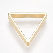 Brass Pendants, Triangle, Real 18K Gold Plated, 15x17x3mm, Hole: 1.2mm(X-KK-S350-165B-G)