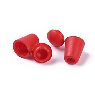 Plastic Detachable Bell Stopper Cord Ends, with Locking Lid Cap, for Backpack Drawstrings Accessories, Red, 18x12mm, Hole: 4.5mm(X-KY-G010-08)