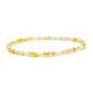 Faceted Round Glass Beads Stretch Bracelet for Teen Girl Women, Yellow, Inner Diameter: 2-1/4 inch(5.7cm), Beads: 3x2mm(BJEW-JB07072-05)