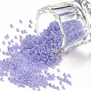 12/0 Grade A Round Glass Seed Beads, Ceylon, Lilac, 2x1.5mm, Hole: 0.7mm, about 48500pcs/pound(SEED-N001-B-921)