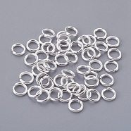 Iron Jump Rings, Open Jump Rings, Cadmium Free & Lead Free, Jewelry Jump Rings For DIY Jewelry Making, Silver, 18 Gauge, 5x1mm, Inner Diameter: 3mm, about 8000pcs/1000g(IFIN-JR5x1mm-S)