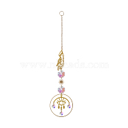 Glass Pendant Decorations, Suncatchers, with Alloy Findings, Eye Pattern, 265mm(DJEW-PW0008-17D)