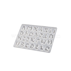 Food Grade DIY Pendant Silicone Molds, Resin Casting Molds, White, Letter, 100x140x5mm(PW-WGC5D87-01)