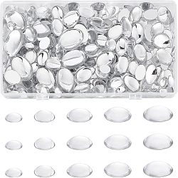 5 Sizes Transparent Acrylic Cabochons, Oval, Back Silver Color Plated, Clear, 240pcs/box(TACR-NB0001-24)