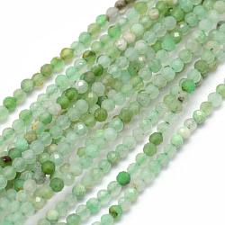 Natural Chrysoprase Beads Strands, Faceted, Round, 4mm, Hole: 1mm, about 105pcs/strand, 15.35 inch(39cm)(G-E411-42-4mm)