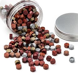 6 Colors Sealing Wax Particles, for Retro Seal Stamp, Octagon, Dark Red, 9mm, about 240pcs/box(DIY-X0294-11E)