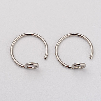 316L Stainless Steel Earring Hooks, Stainless Steel Color, 10x10x4mm, Pin: 0.7mm, 200pcs/box