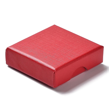 Cardboard Jewelry Set Boxes, with Sponge Inside, Square, Red, 5.05~5.1x5.1x1.67cm
