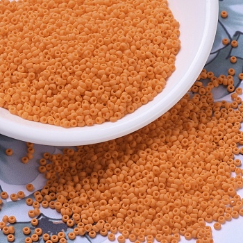MIYUKI Round Rocailles Beads, Japanese Seed Beads, 11/0, (RR405F) Matte Opaque Tangerine, 2x1.3mm, Hole: 0.8mm, about 1100pcs/bottle, 10g/bottle